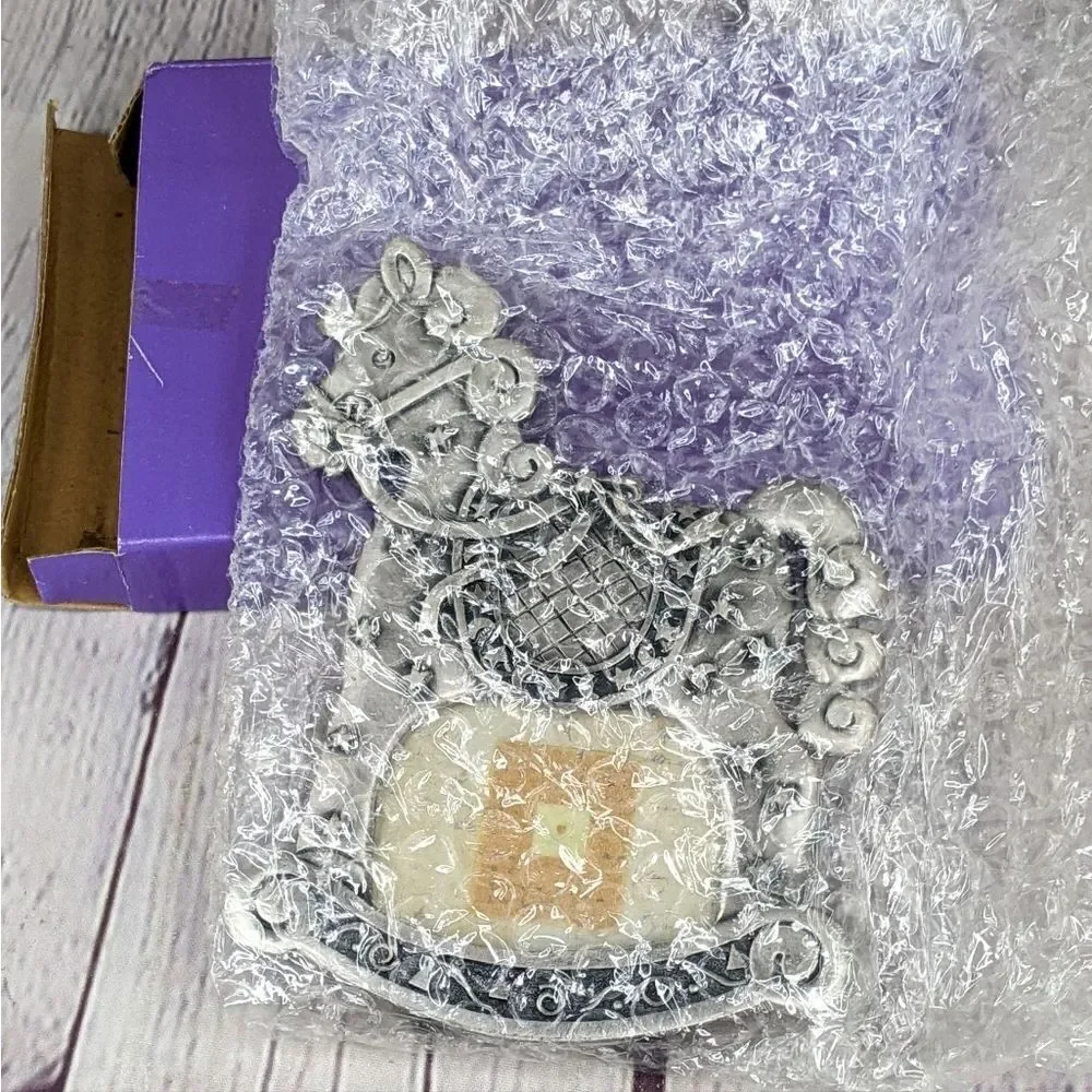 NIB - Mi Amore Rocking Horse Stars Pewter Picture Frame